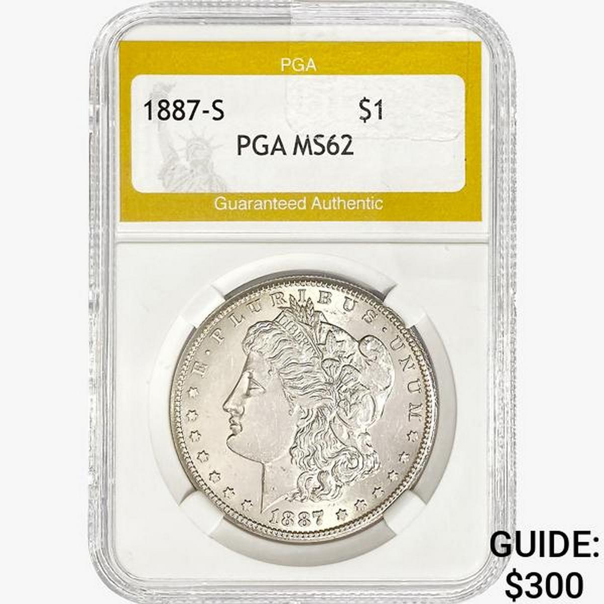 1887-S Morgan Silver Dollar PGA MS62