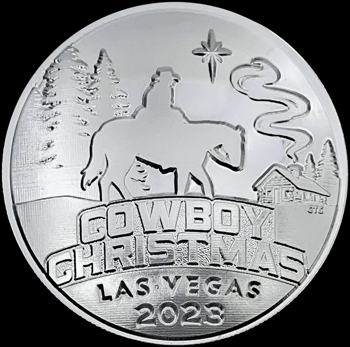 2023 Cowboy Christmas Commemorative 1oz Pure Silver Coin