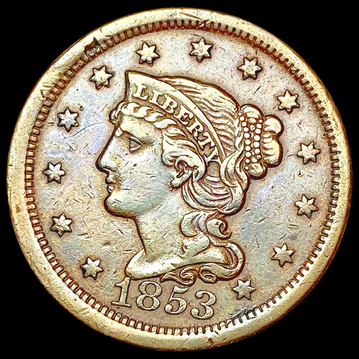 1853 Braided Hair Large Cent CLOSELY UNCIRCULATED