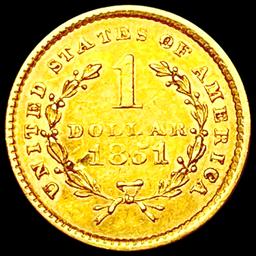 1851 Rare Gold Dollar CLOSELY UNCIRCULATED