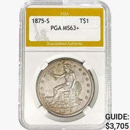 1875-S Silver Trade Dollar PGA MS63+