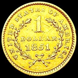 1851 Rare Gold Dollar CHOICE AU