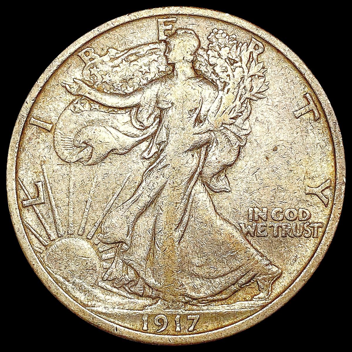 1917-S Walking Liberty Half Dollar CLOSELY UNCIRCU