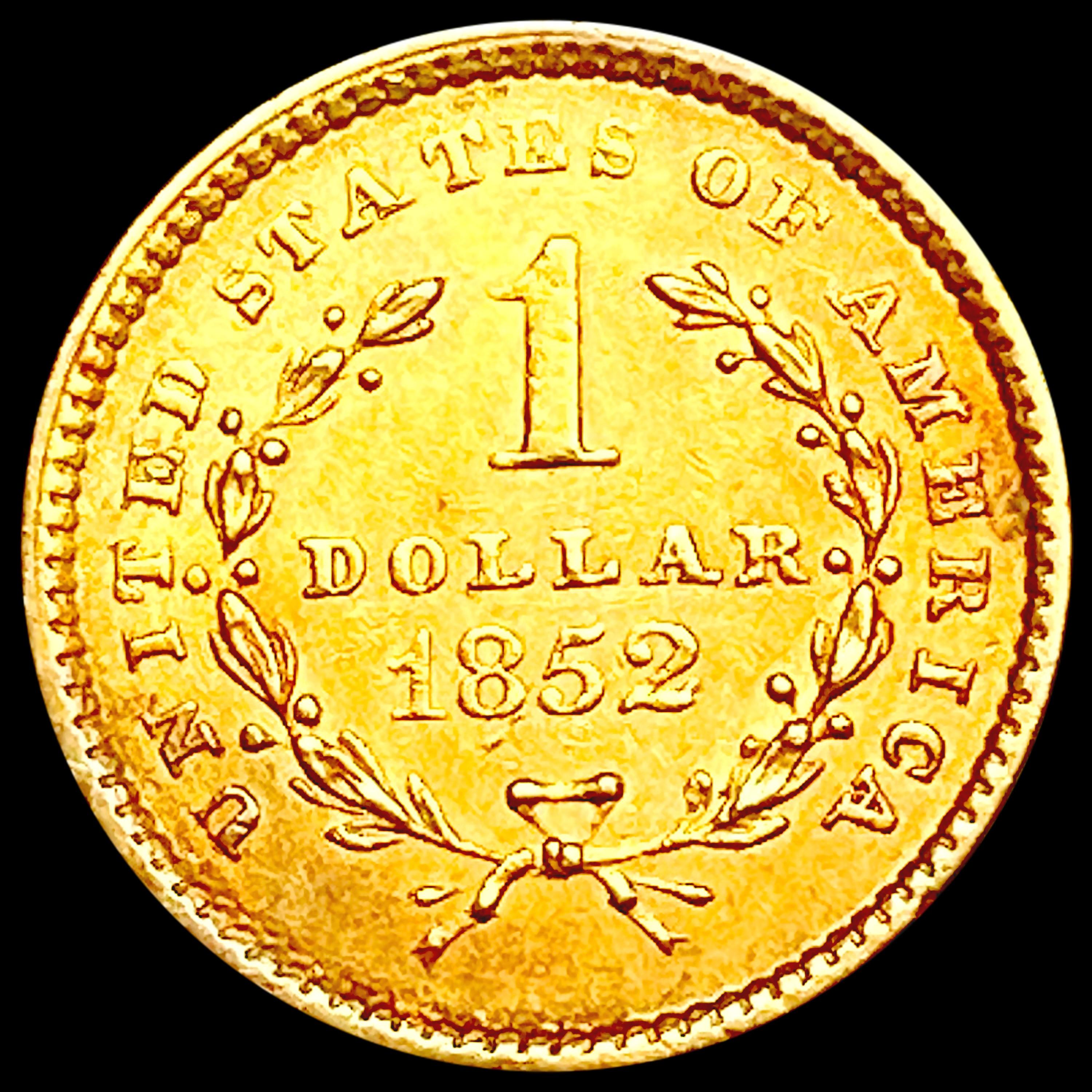 1852 Rare Gold Dollar CHOICE AU