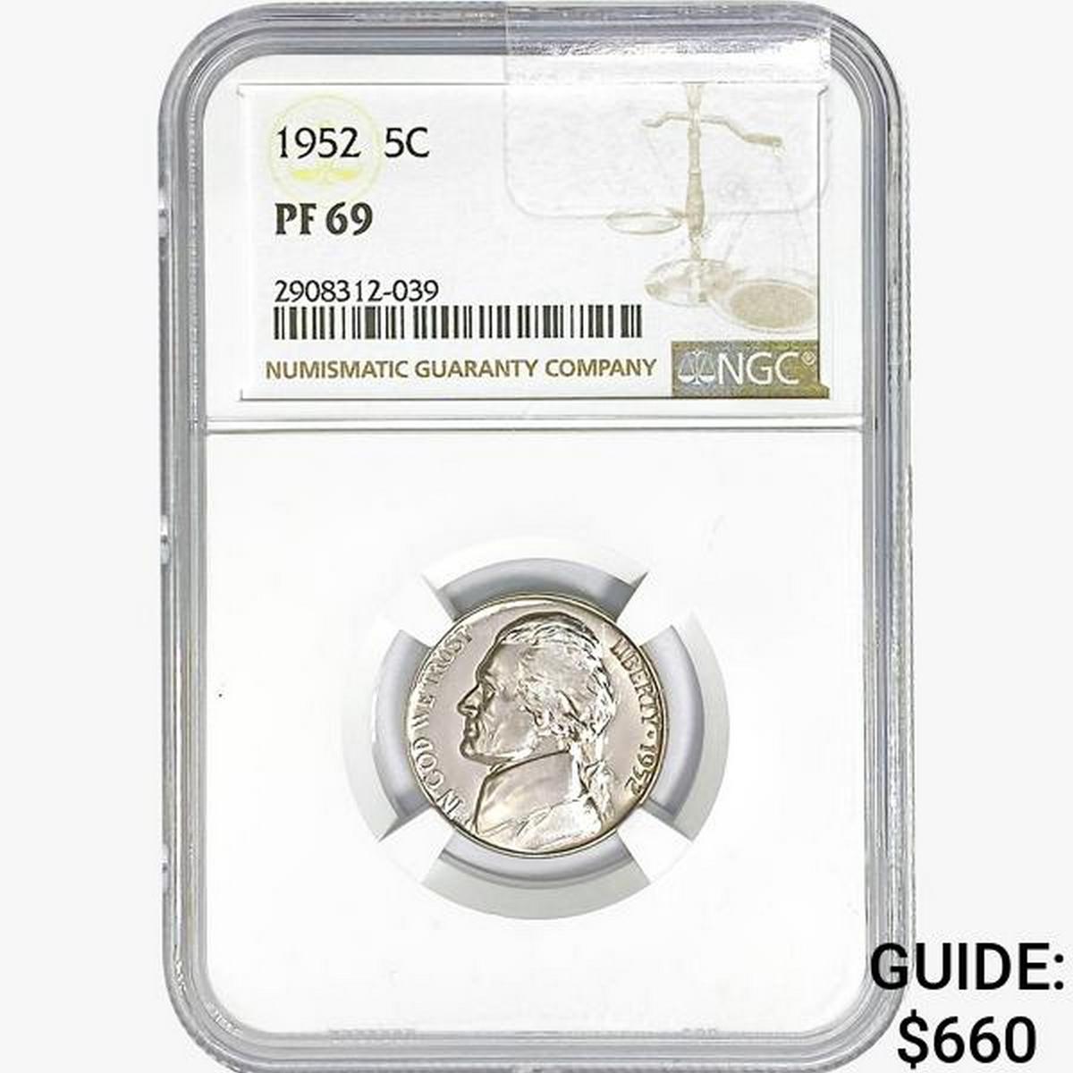 1952 Jefferson Nickel NGC PF69