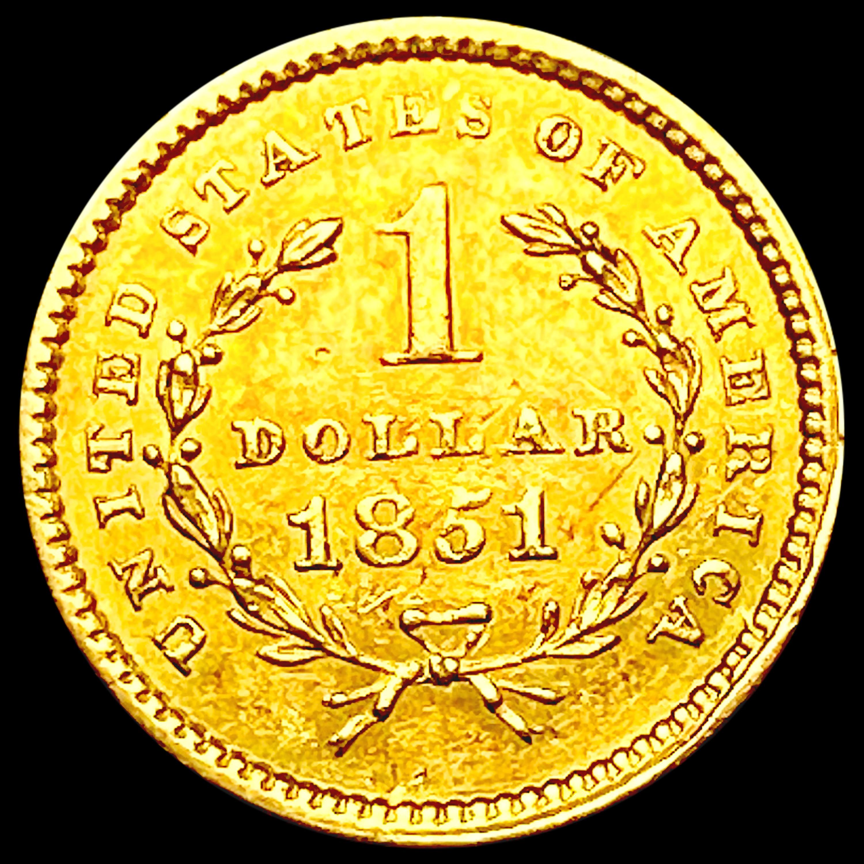 1851 Rare Gold Dollar CLOSELY UNCIRCULATED