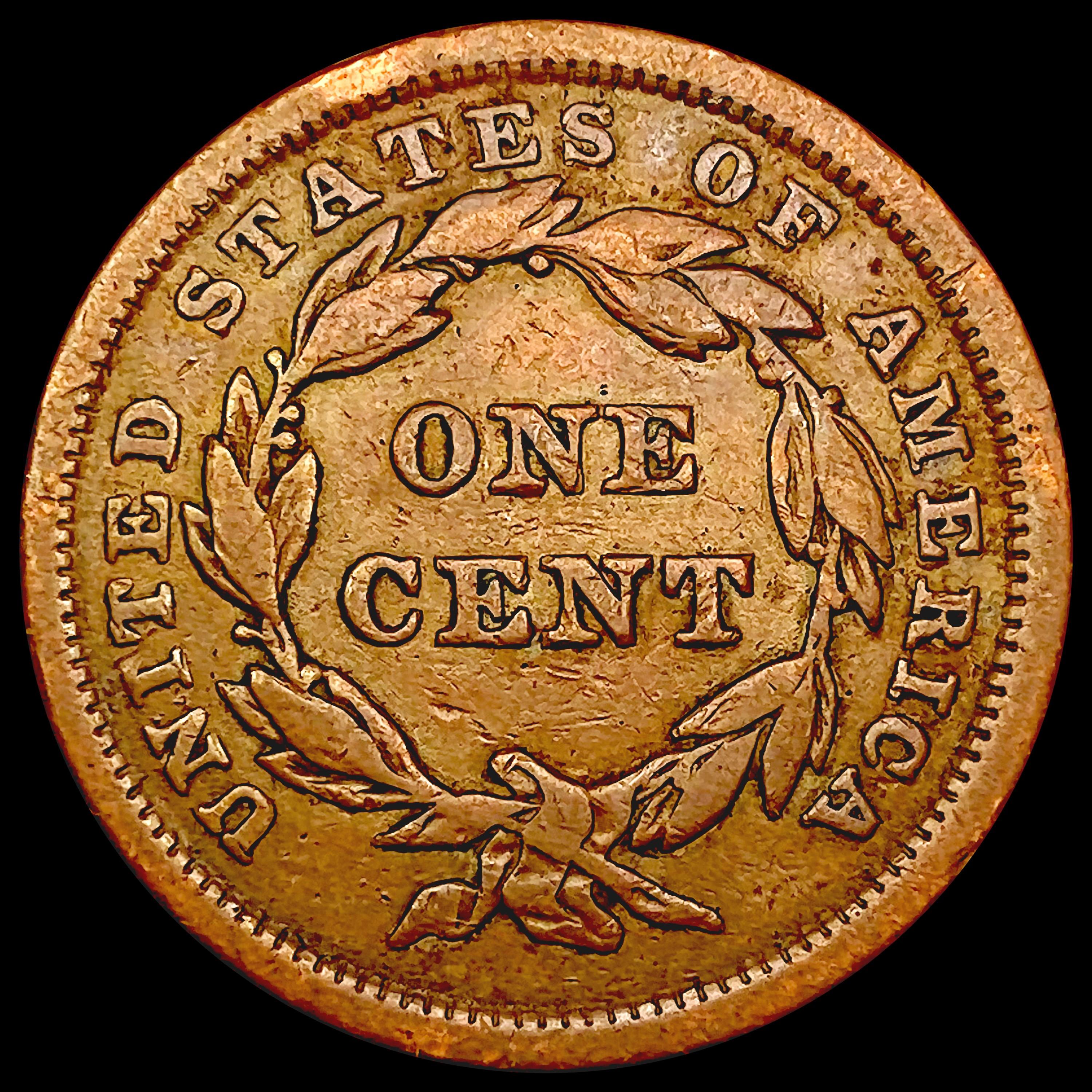 1840 Sm Date Braided Hair Large Cent LIGHTLY CIRCU