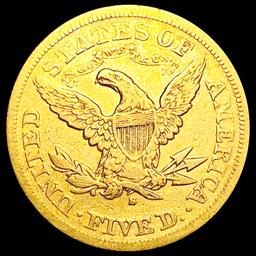 1877-S $5 Gold Half Eagle LIGHTLY CIRCULATED