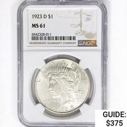 1923-D Silver Peace Dollar NGC MS61