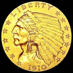 1910 $2.50 Gold Quarter Eagle CLOSELY UNCIRCULATED