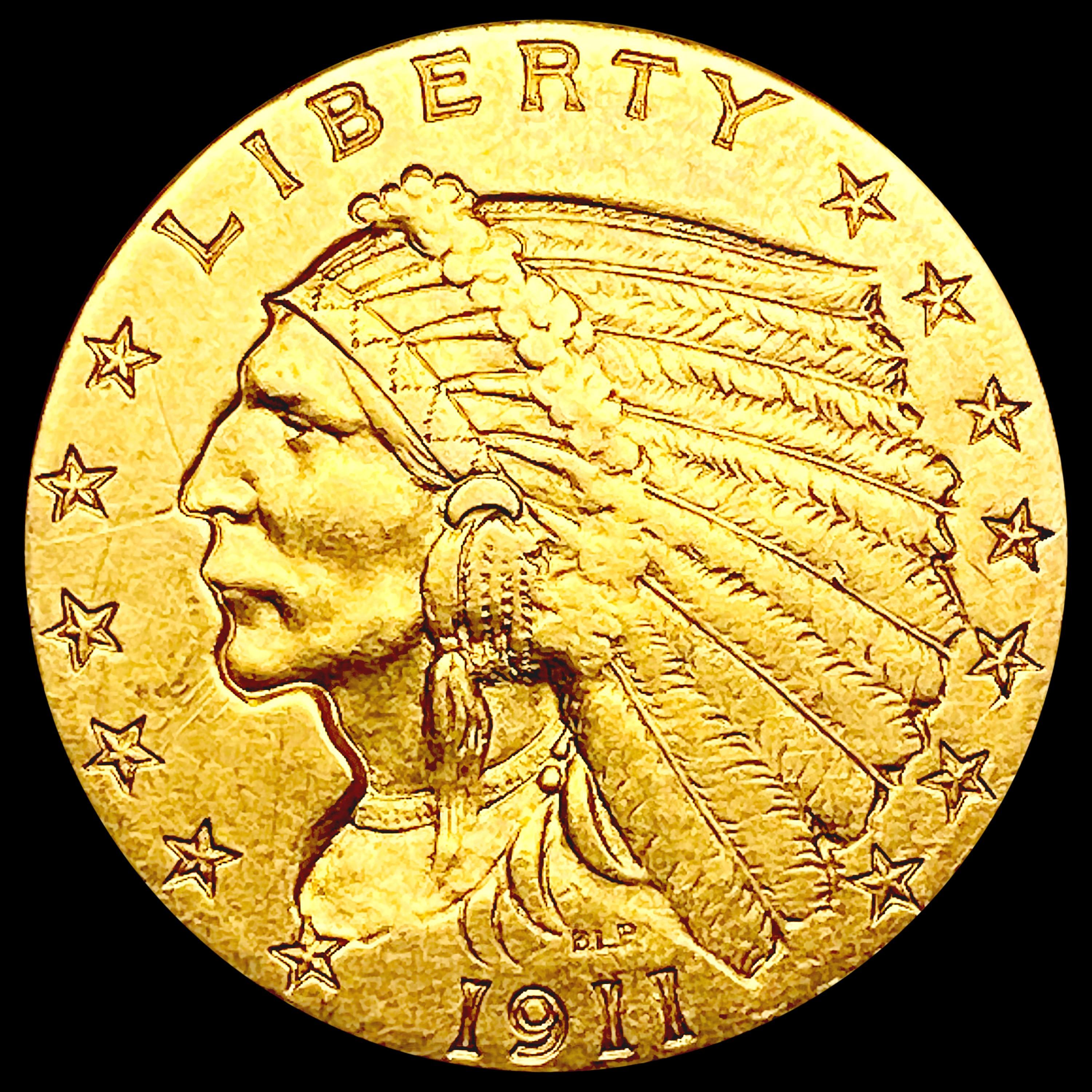 1911 $2.50 Gold Quarter Eagle CLOSELY UNCIRCULATED