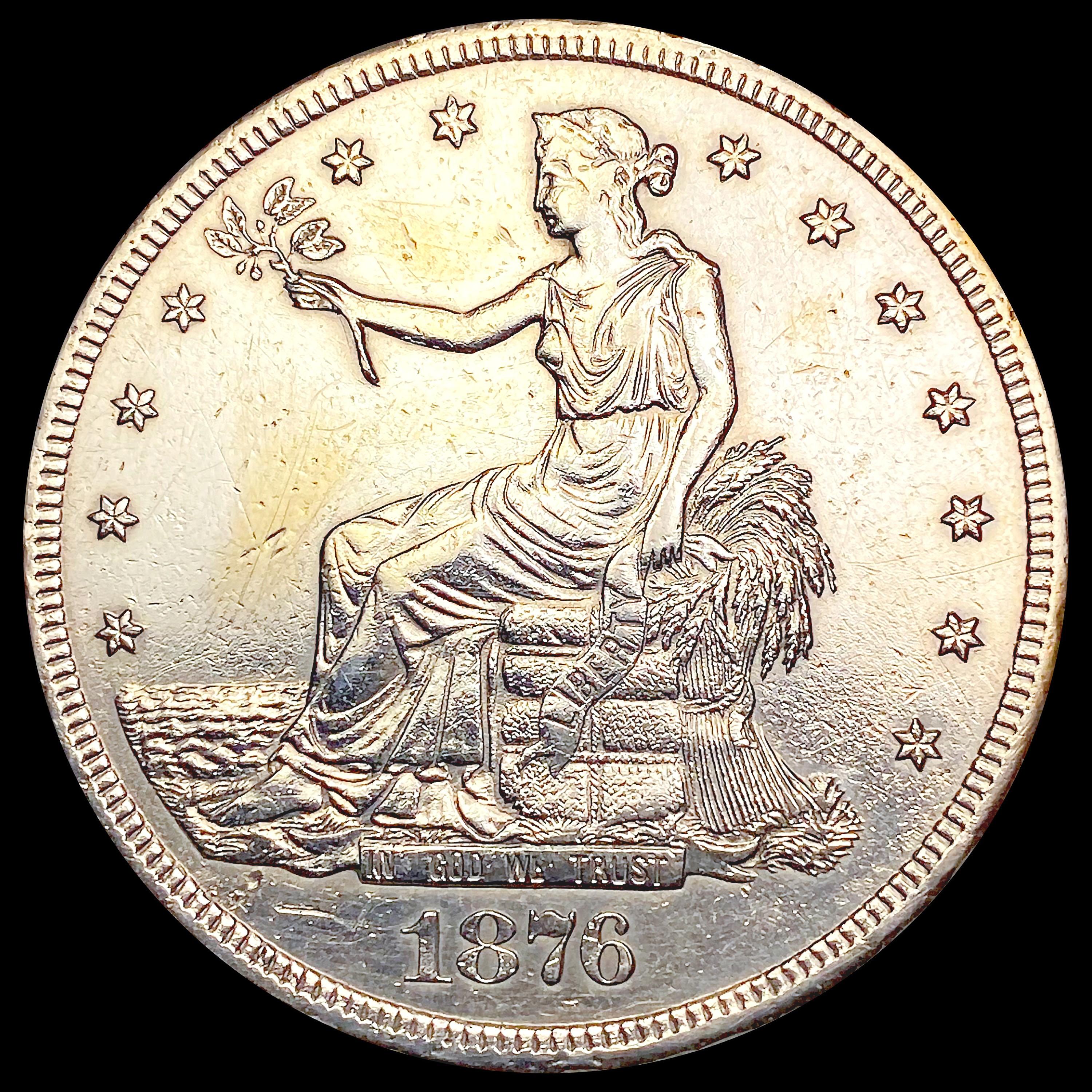 1876-S Silver Trade Dollar CHOICE AU