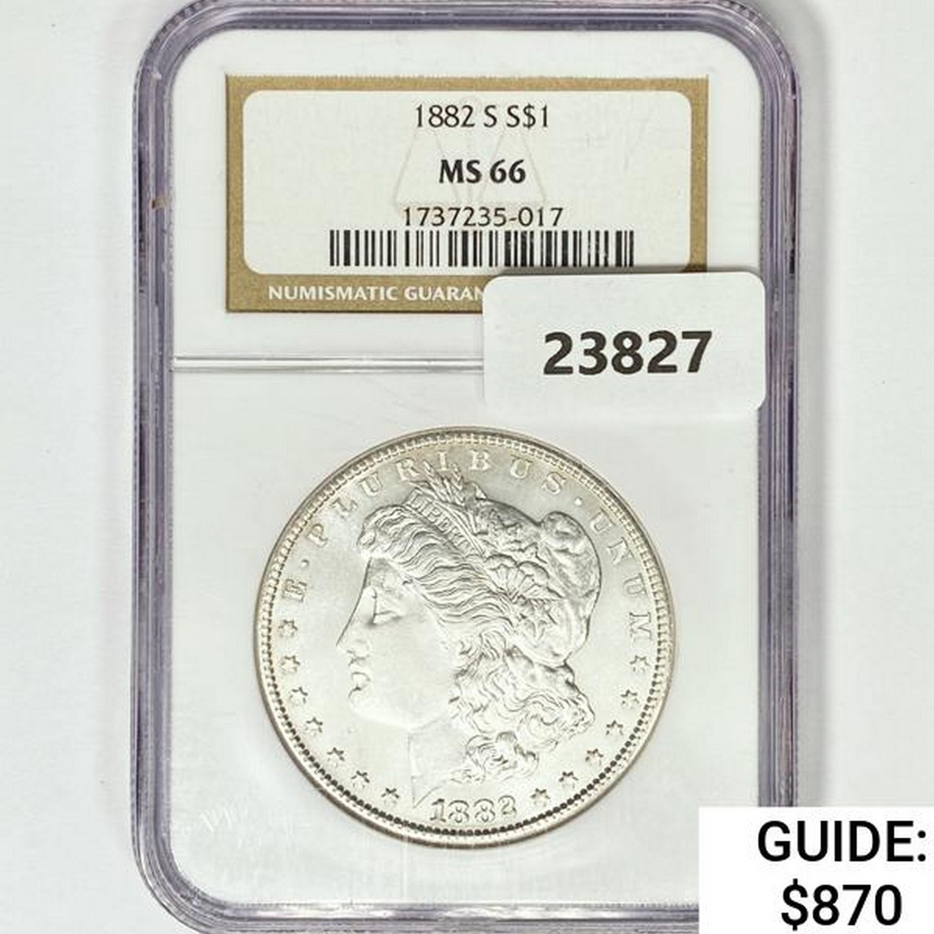 1882-S Morgan Silver Dollar NGC MS66