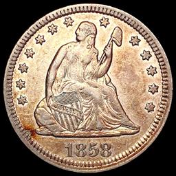 1858 Seated Liberty Quarter LIGHTLY CIRCULATED