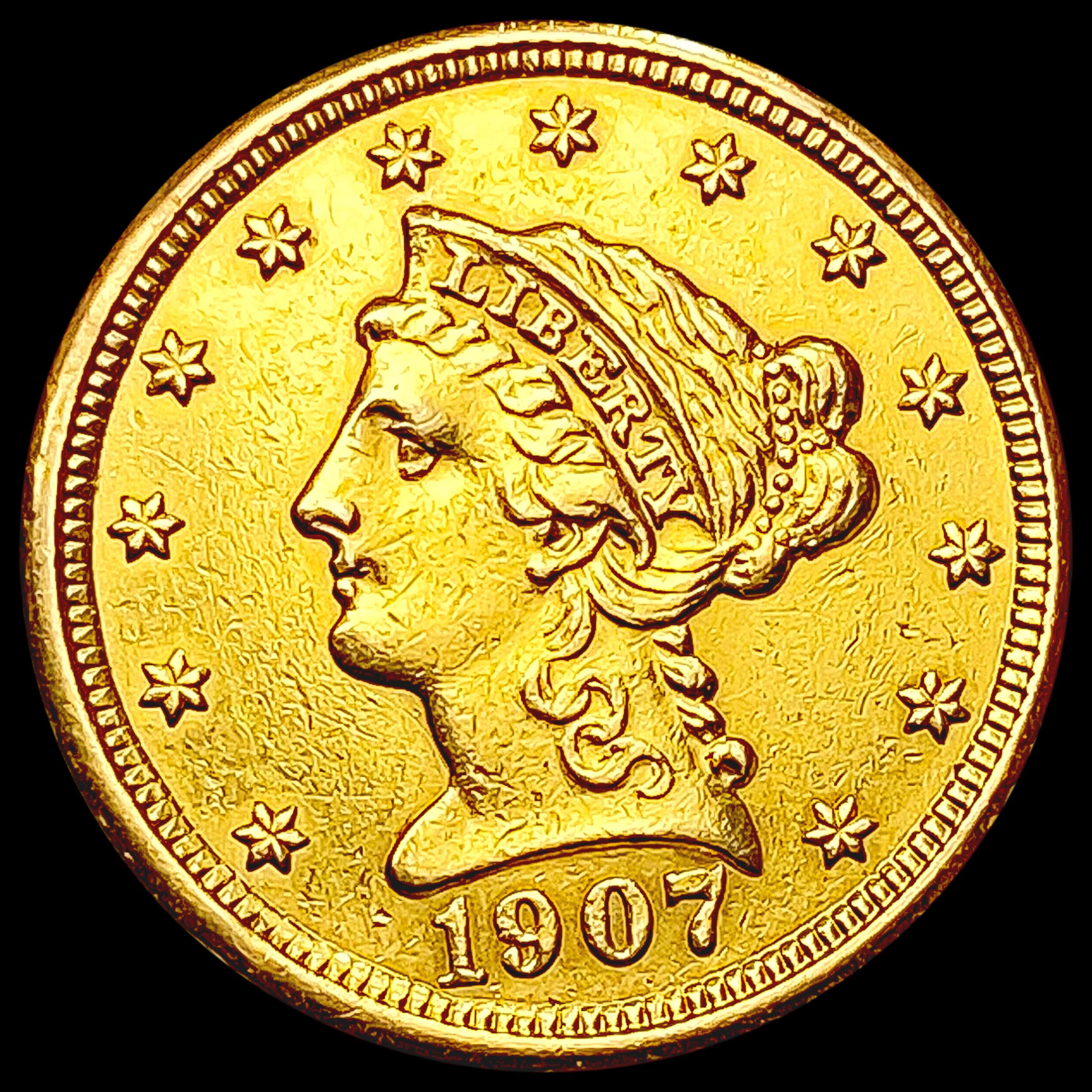 1907 $2.50 Gold Quarter Eagle CLOSELY UNCIRCULATED