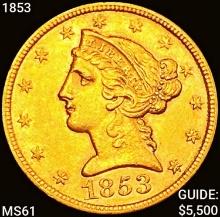 1853 $5 Gold Half Eagle