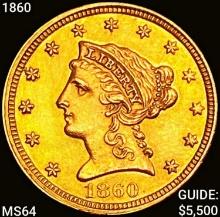 1860 $2.50 Gold Quarter Eagle