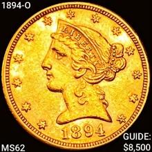 1894-O $5 Gold Half Eagle UNCIRCULATED