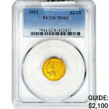 1912 $2.50 Gold Quarter Eagle PCGS MS62