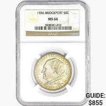 1936 Bridgeport Half Dollar NGC MS66