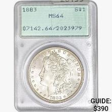 1883 Morgan Silver Dollar PCGS MS64