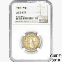 1919 Standing Liberty Quarter NGC AU58 FH