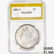 1881-S Morgan Silver Dollar PGA MS67