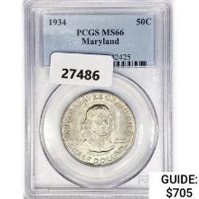 1934 Maryland Half Dollar PCGS MS66