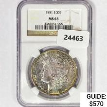 1881-S Morgan Silver Dollar NGC MS65