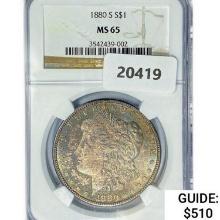 1880-S Morgan Silver Dollar NGC MS65