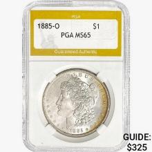 1885-O Morgan Silver Dollar PGA MS65