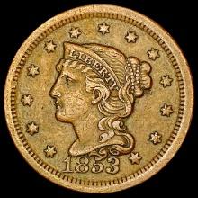 1853 Braided Hair Large Cent CHOICE AU