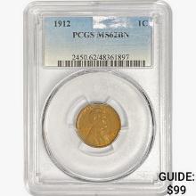 1912 Wheat Cent PCGS MS62 BN