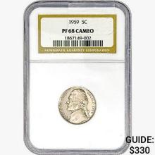 1959 Jefferson Nickel NGC PF68 Cameo