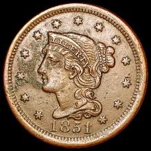 1851 Braided Hair Large Cent CLOSELY UNCIRCULATED