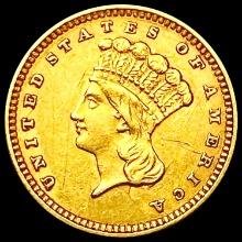 1862 Rare Gold Dollar CHOICE AU