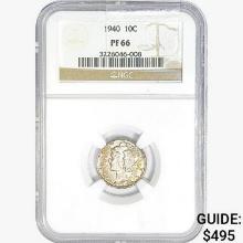 1940 Mercury Silver Dime NGC PF66