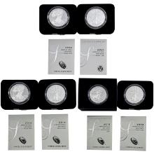 2014-2021 Proof US Silver Eagles [6 Coins]