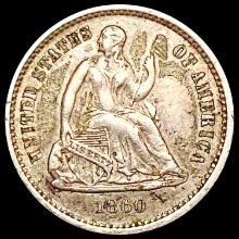 1860-O Seated Liberty Half Dime CLOSELY UNCIRCULAT