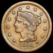 1855 Braided Hair Large Cent CLOSELY UNCIRCULATED