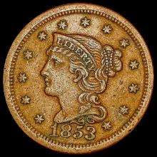 1853 Braided Hair Large Cent CLOSELY UNCIRCULATED