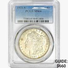 1921-S Morgan Silver Dollar PCGS MS64