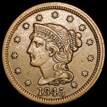 1845 Braided Hair Large Cent CLOSELY UNCIRCULATED