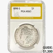 1898-S Morgan Silver Dollar PGA MS63