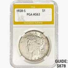 1928-S Silver Peace Dollar PGA MS63