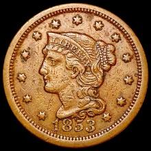 1853 Braided Hair Large Cent CLOSELY UNCIRCULATED