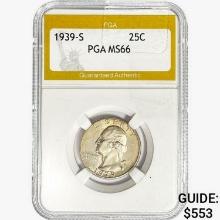 1939-S Washington Silver Quarter PGA MS66