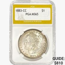 1883-CC Morgan Silver Dollar PGA MS65