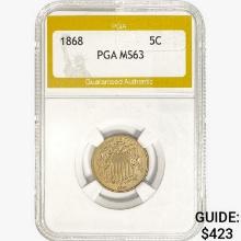 1868 Shield Nickel PGA MS63