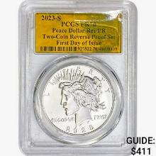 2023-S Silver Peace Dollar PCGS PR70 Two-Coin REV